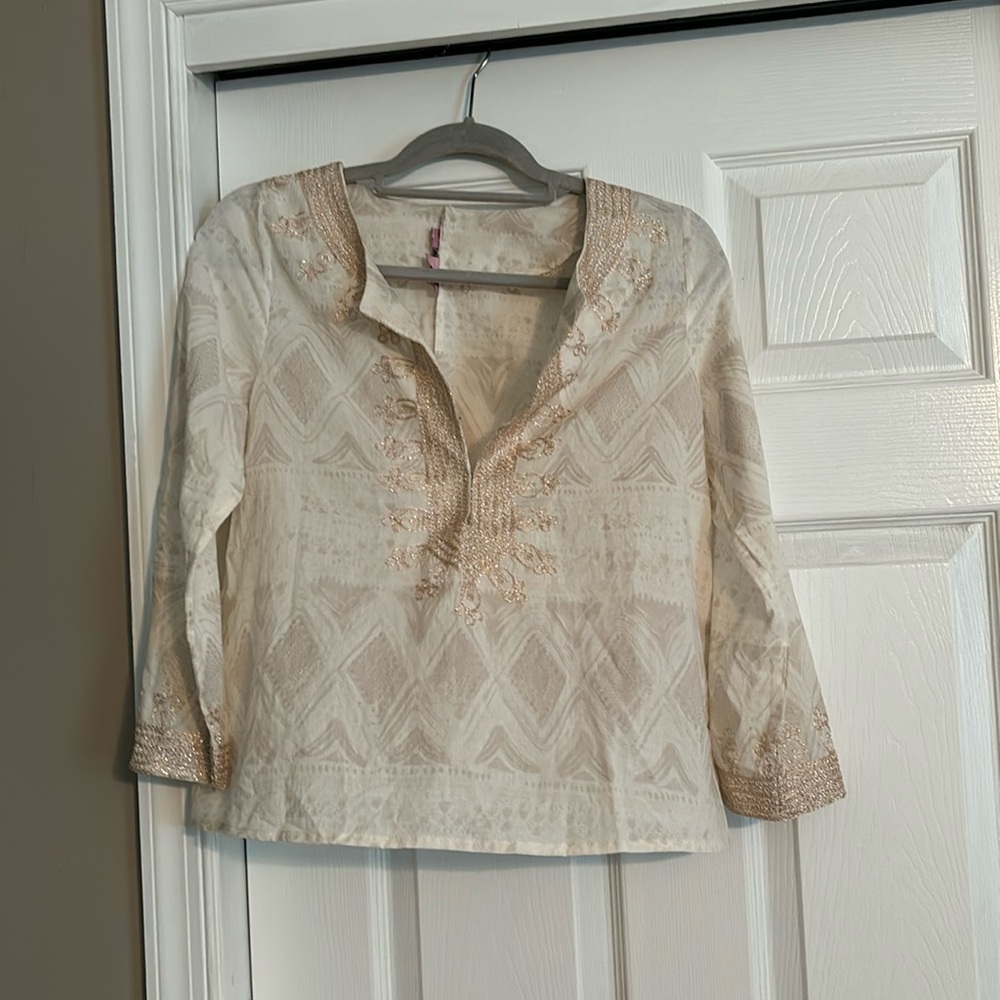 Calypso St. Barth embroidered top
